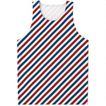 USA Patriotic Striped Pattern Print Men's Tank Top
