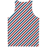 USA Patriotic Striped Pattern Print Men's Tank Top