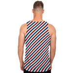 USA Patriotic Striped Pattern Print Men's Tank Top