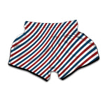 USA Patriotic Striped Pattern Print Muay Thai Boxing Shorts