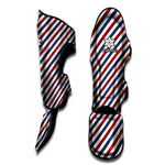 USA Patriotic Striped Pattern Print Muay Thai Shin Guard