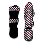 USA Patriotic Striped Pattern Print Muay Thai Shin Guard