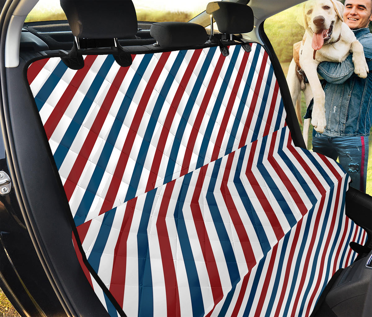 USA Patriotic Striped Pattern Print Pet Car Back Seat Cover