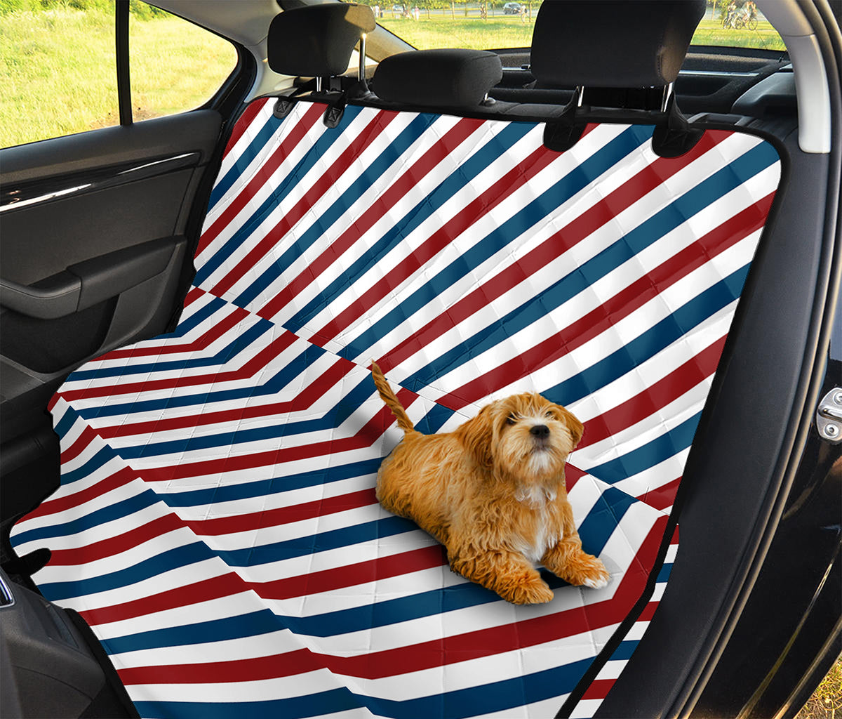 USA Patriotic Striped Pattern Print Pet Car Back Seat Cover