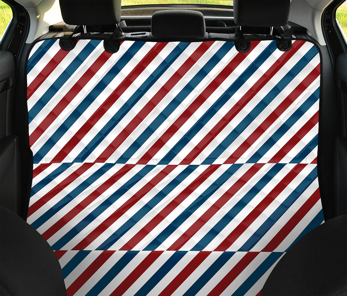 USA Patriotic Striped Pattern Print Pet Car Back Seat Cover