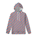 USA Patriotic Striped Pattern Print Pullover Hoodie