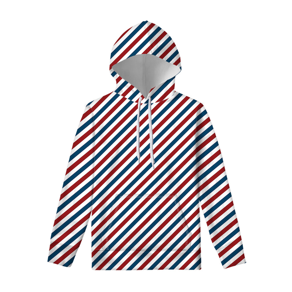 USA Patriotic Striped Pattern Print Pullover Hoodie