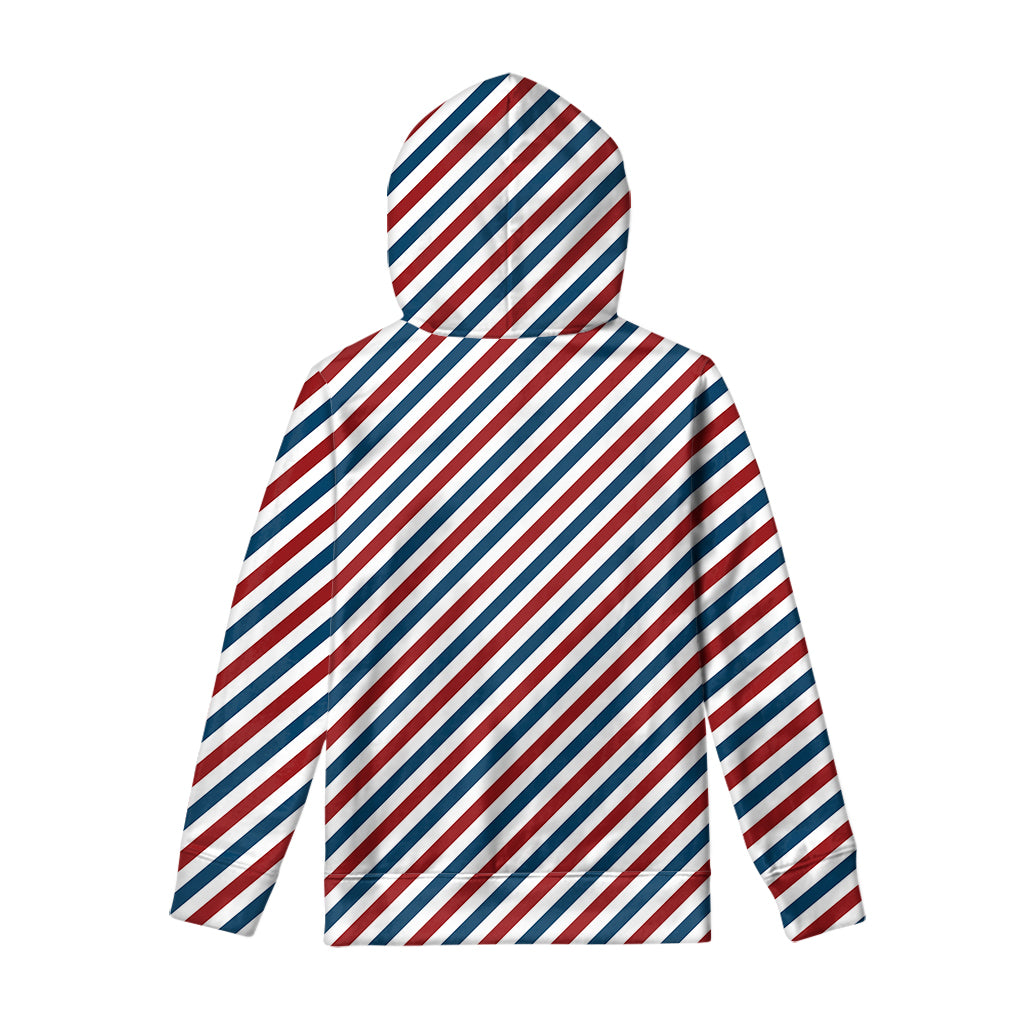 USA Patriotic Striped Pattern Print Pullover Hoodie