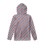 USA Patriotic Striped Pattern Print Pullover Hoodie