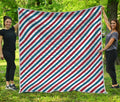 USA Patriotic Striped Pattern Print Quilt