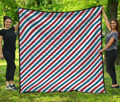 USA Patriotic Striped Pattern Print Quilt