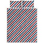 USA Patriotic Striped Pattern Print Quilt Bed Set