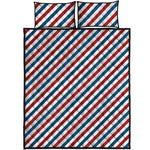 USA Patriotic Striped Pattern Print Quilt Bed Set