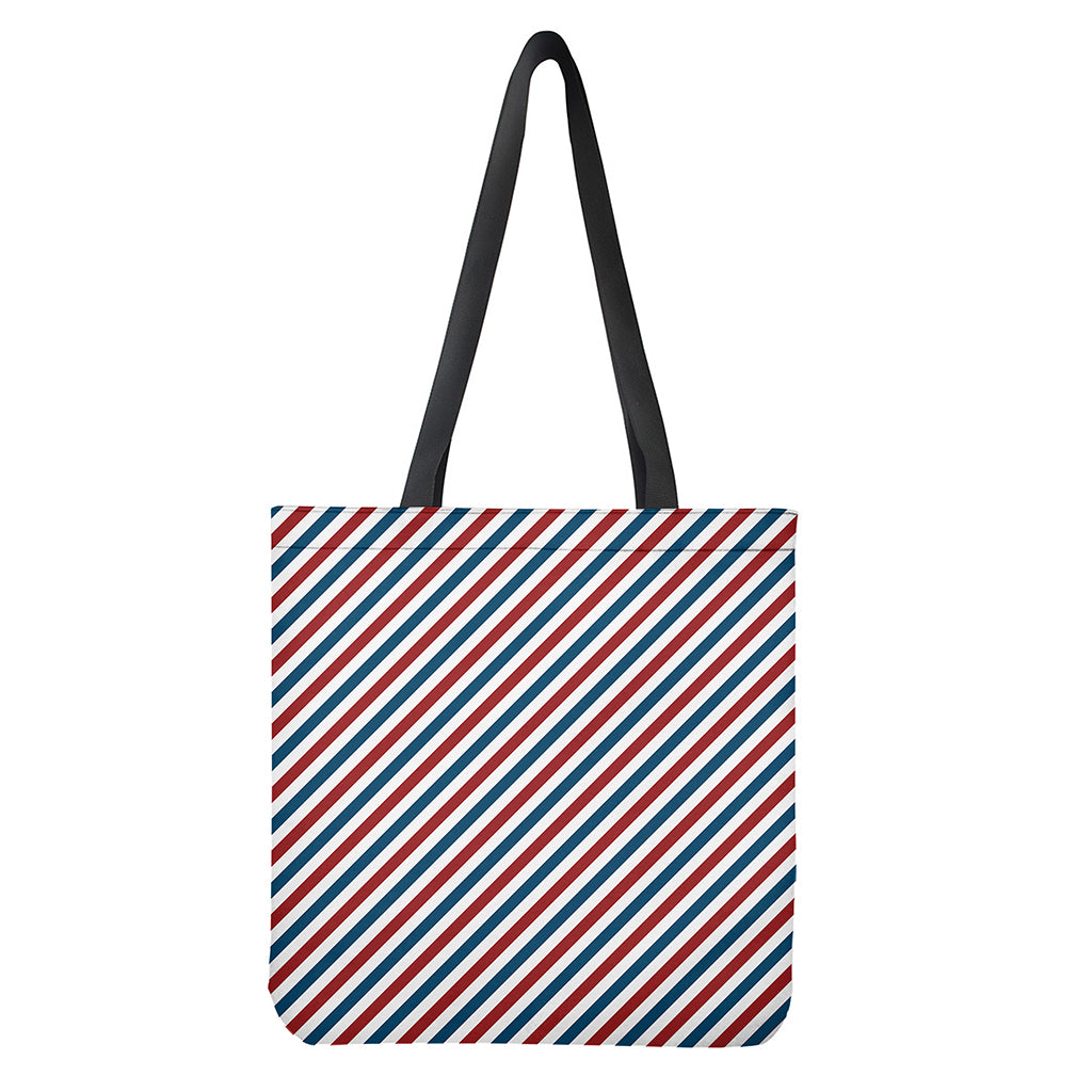 USA Patriotic Striped Pattern Print Tote Bag