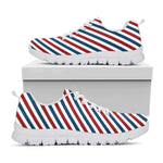 USA Patriotic Striped Pattern Print White Sneakers