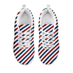 USA Patriotic Striped Pattern Print White Sneakers