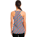USA Patriotic Striped Pattern Print Women's Racerback Tank Top