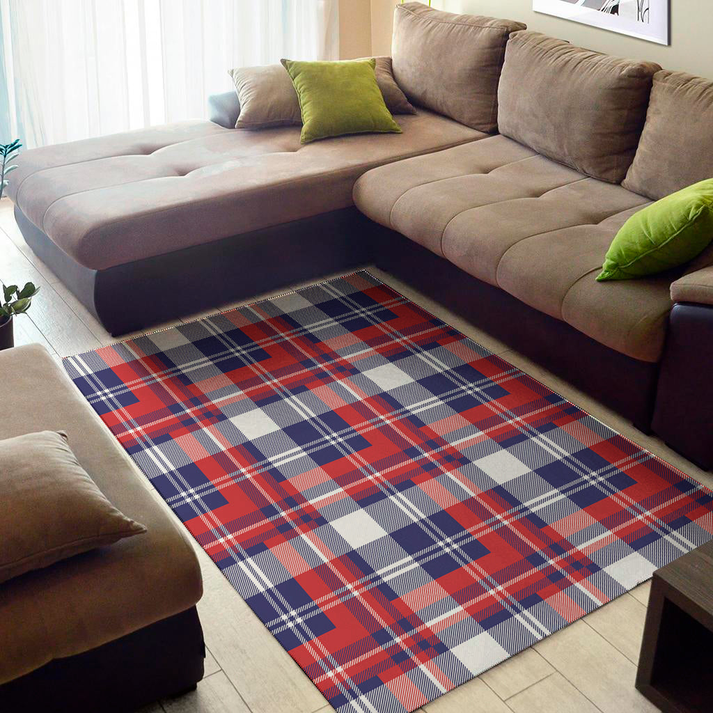 USA Plaid Pattern Print Area Rug