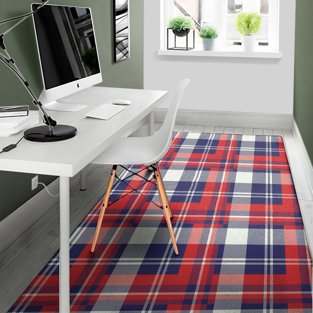USA Plaid Pattern Print Area Rug