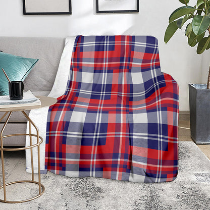 USA Plaid Pattern Print Blanket