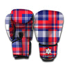 USA Plaid Pattern Print Boxing Gloves