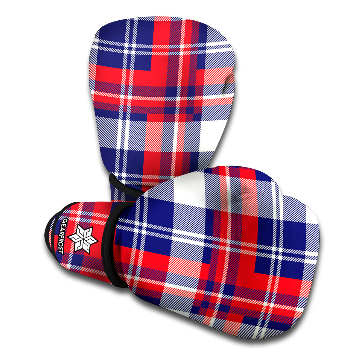 USA Plaid Pattern Print Boxing Gloves