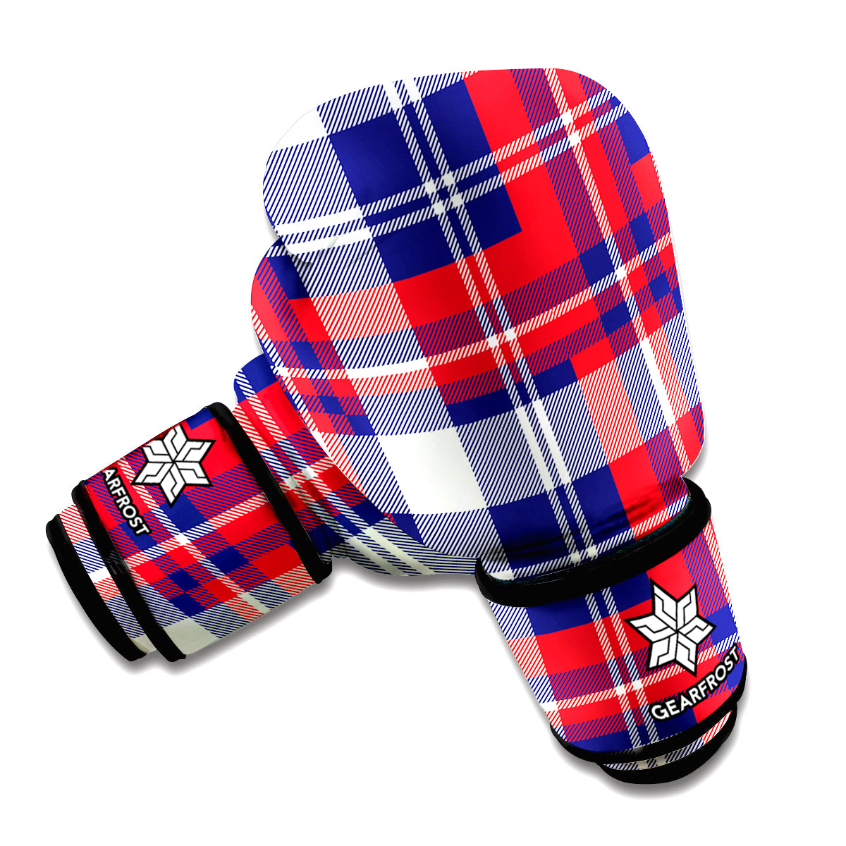 USA Plaid Pattern Print Boxing Gloves