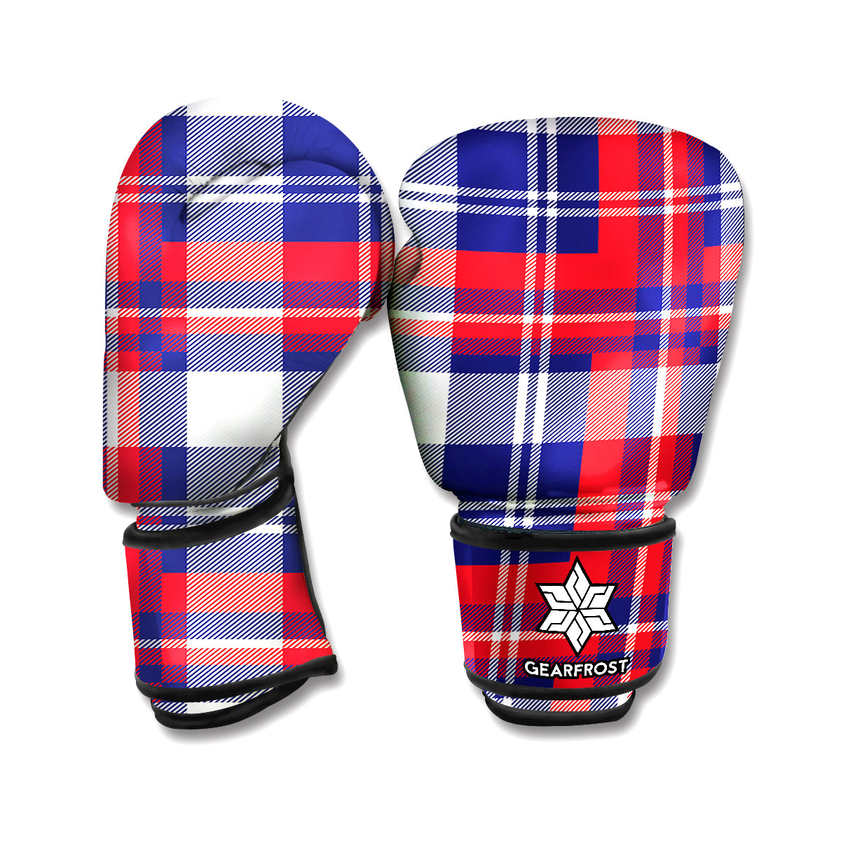 USA Plaid Pattern Print Boxing Gloves