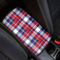 USA Plaid Pattern Print Car Center Console Cover