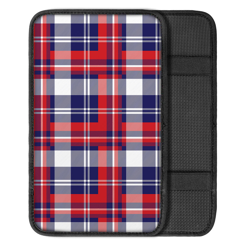 USA Plaid Pattern Print Car Center Console Cover