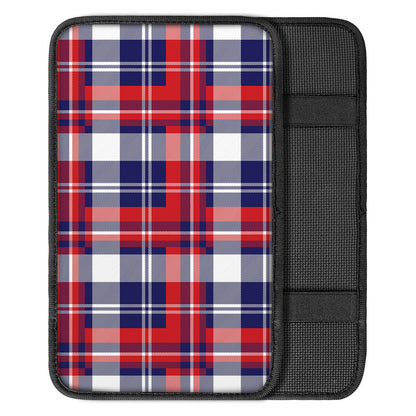 USA Plaid Pattern Print Car Center Console Cover