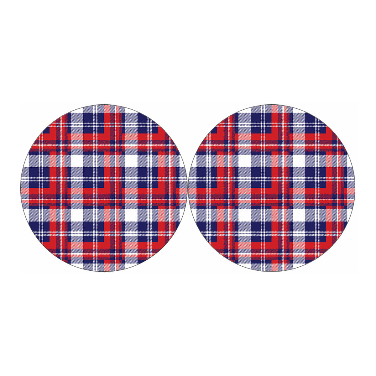 USA Plaid Pattern Print Car Coasters