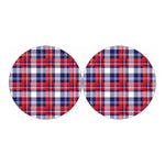 USA Plaid Pattern Print Car Coasters