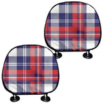 USA Plaid Pattern Print Car Headrest Covers