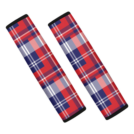 USA Plaid Pattern Print Car Seat Belt Covers
