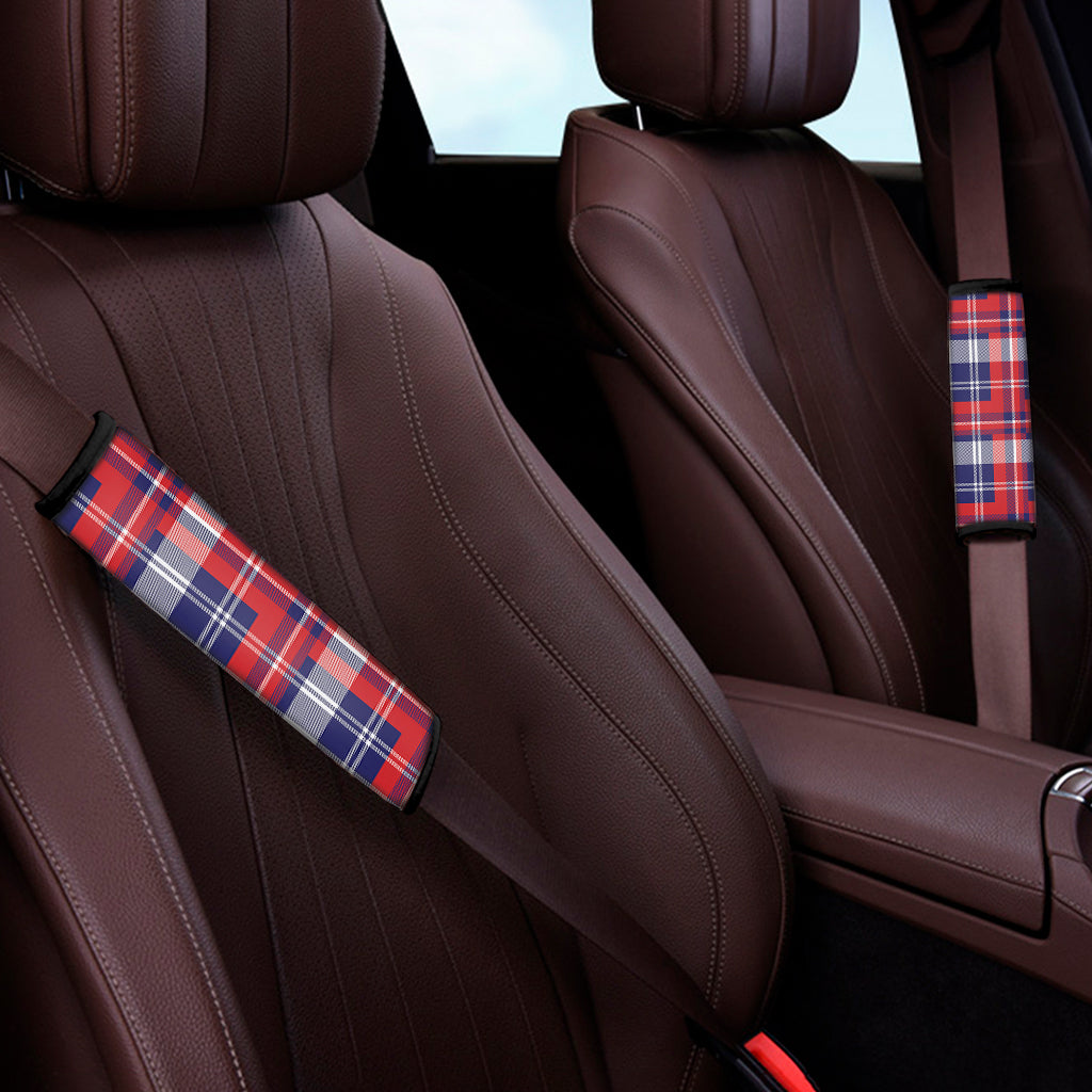 USA Plaid Pattern Print Car Seat Belt Covers