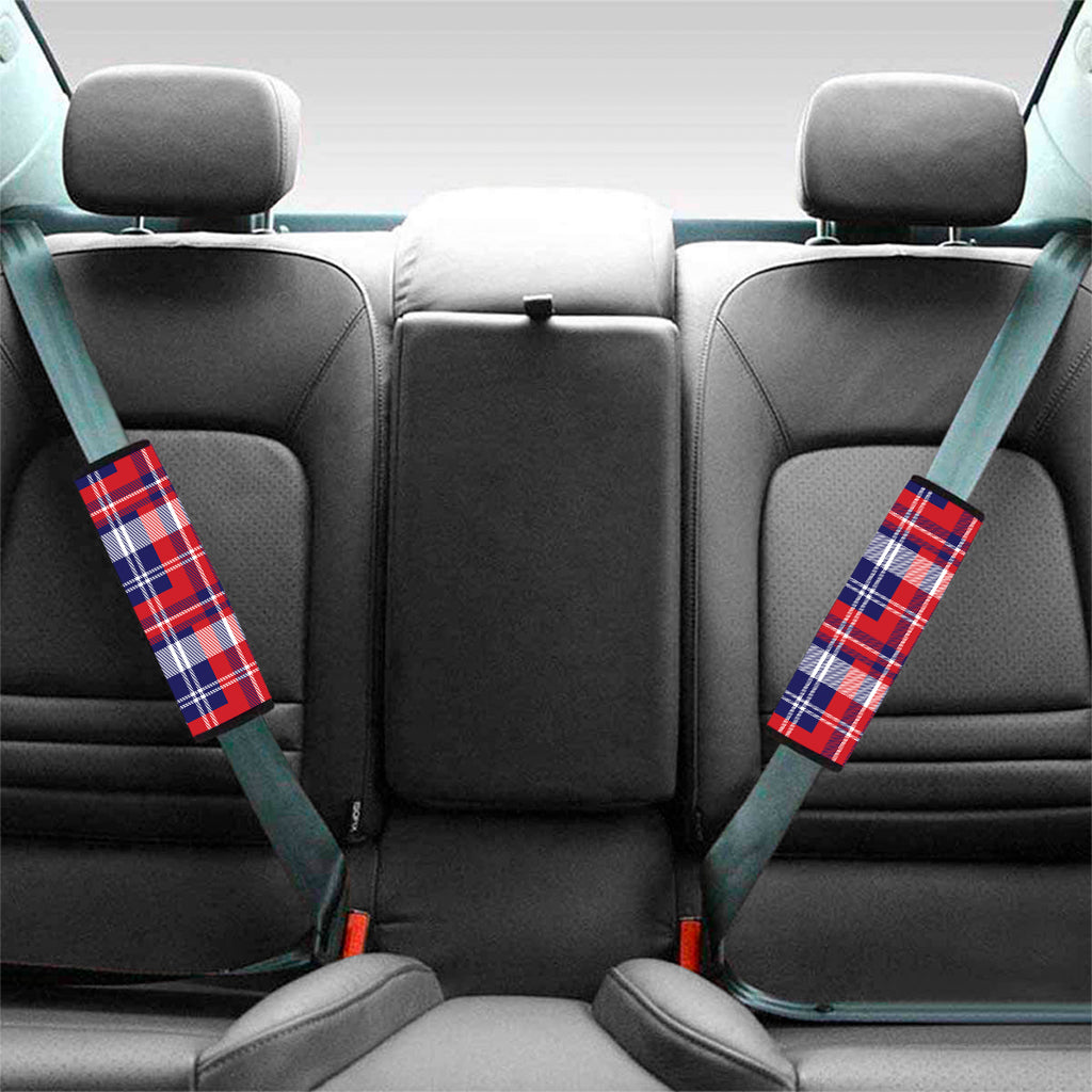 USA Plaid Pattern Print Car Seat Belt Covers