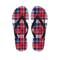 USA Plaid Pattern Print Flip Flops