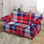 USA Plaid Pattern Print Loveseat Slipcover