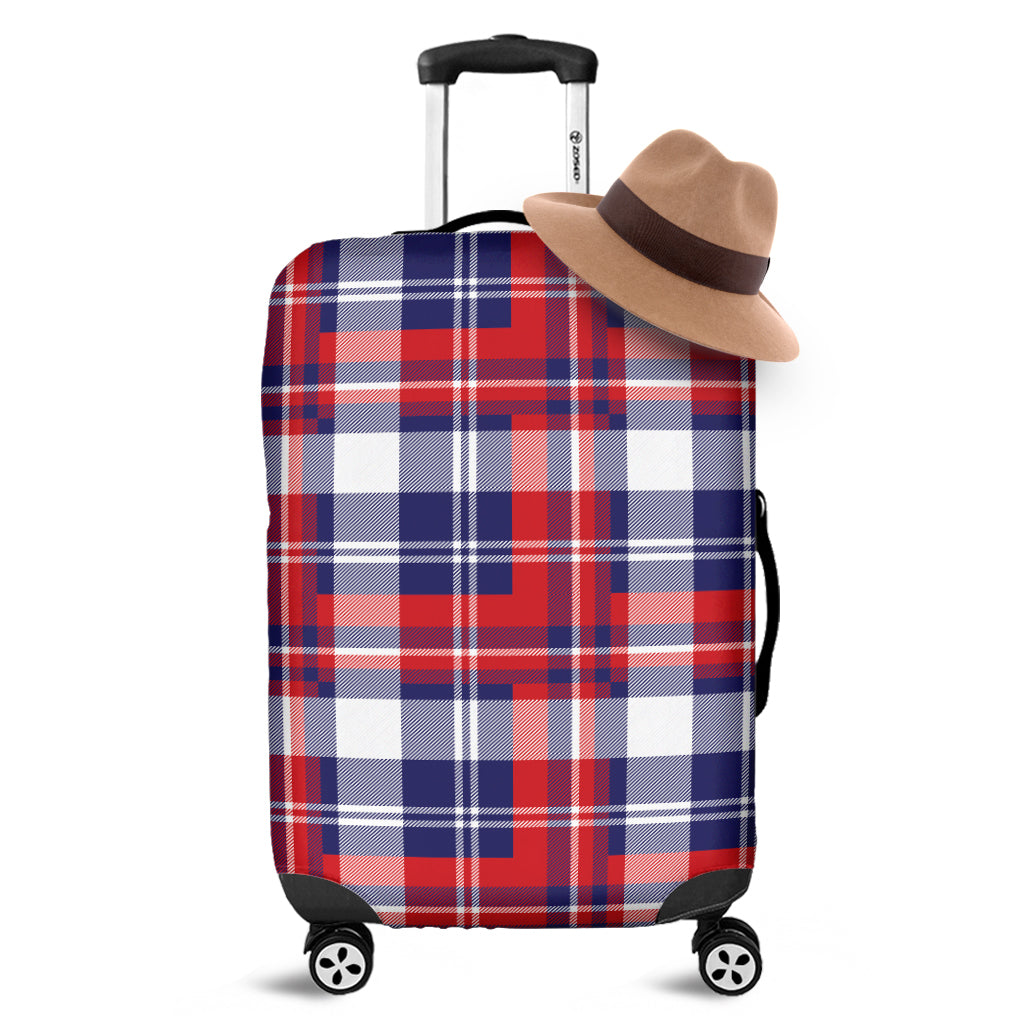 USA Plaid Pattern Print Luggage Cover
