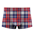 USA Plaid Pattern Print Men's Boxer Briefs