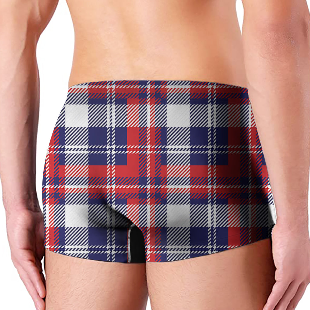 USA Plaid Pattern Print Men's Boxer Briefs