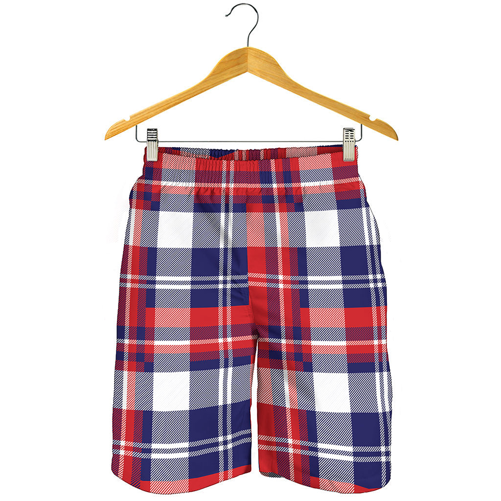 USA Plaid Pattern Print Men's Shorts