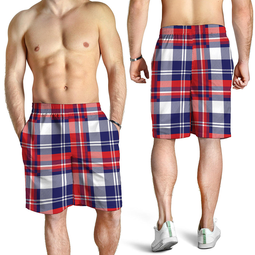 USA Plaid Pattern Print Men's Shorts