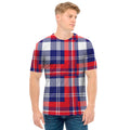 USA Plaid Pattern Print Men's T-Shirt