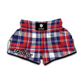 USA Plaid Pattern Print Muay Thai Boxing Shorts