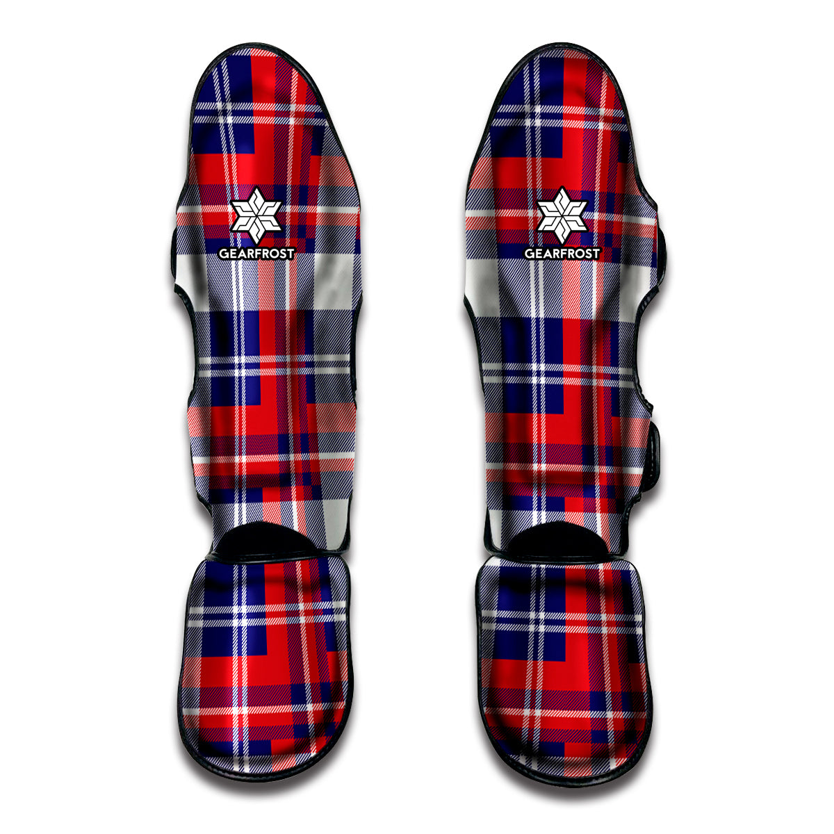 USA Plaid Pattern Print Muay Thai Shin Guard