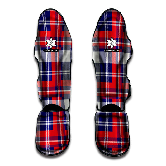 USA Plaid Pattern Print Muay Thai Shin Guard