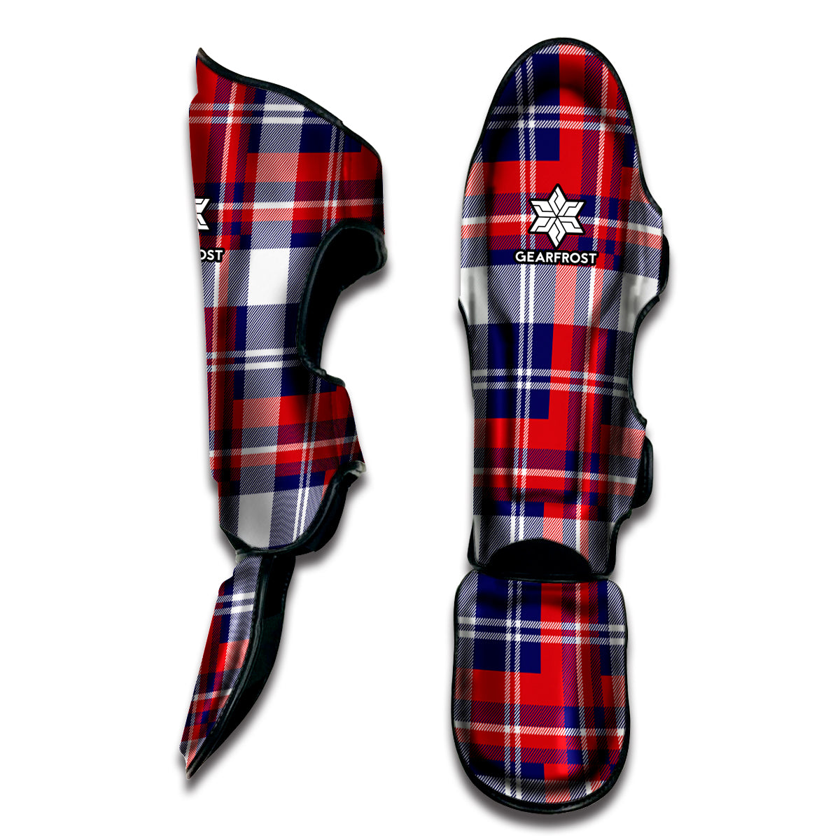 USA Plaid Pattern Print Muay Thai Shin Guard
