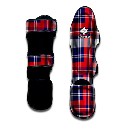 USA Plaid Pattern Print Muay Thai Shin Guard